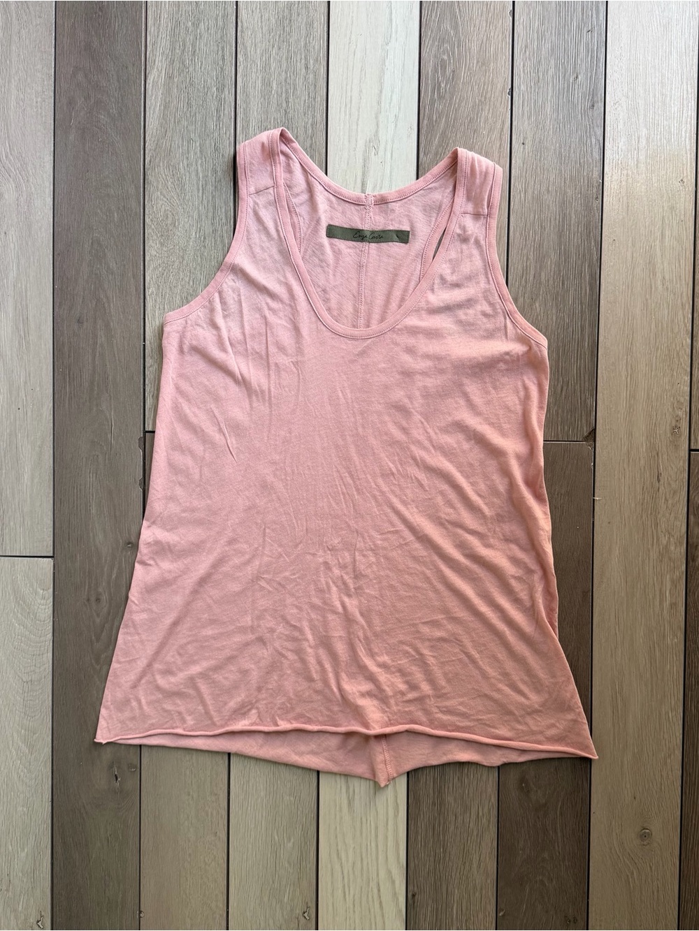 Enza Costa Peach Scoop Neck Tank